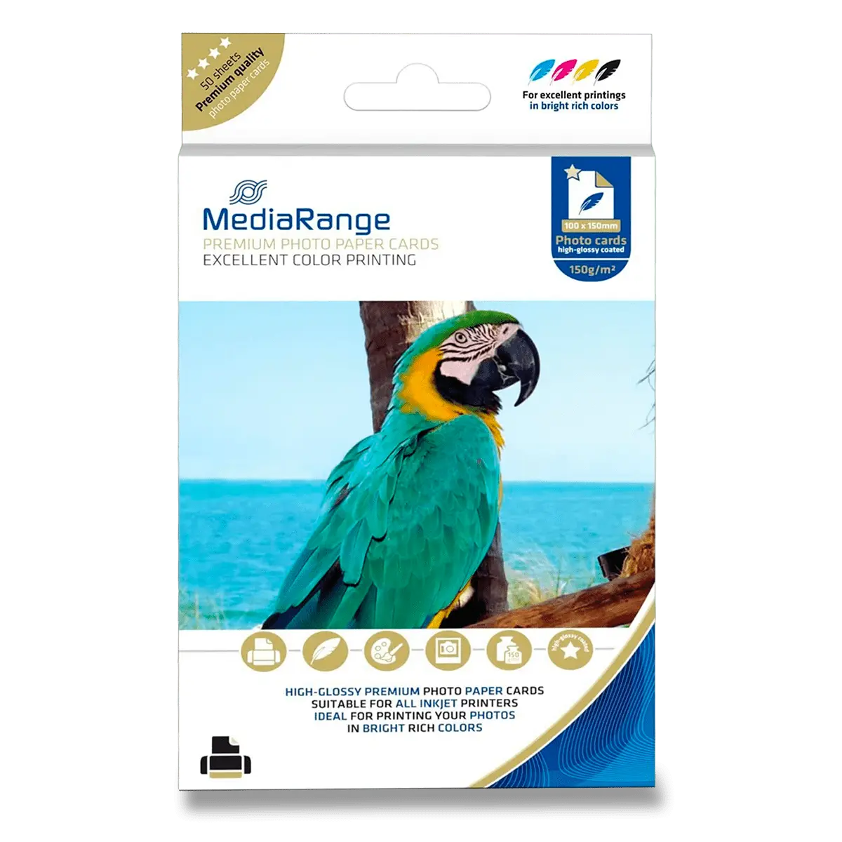 MediaRange - fotografický papír - lesklý, 100 x 150 mm, 150 g, 50 listů