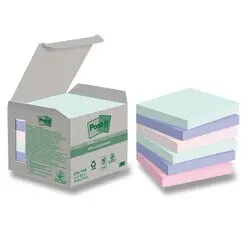 Post-it Samolepicí bločky Super Sticky NATURE, recyklované - 76x76 mm, 6 ks