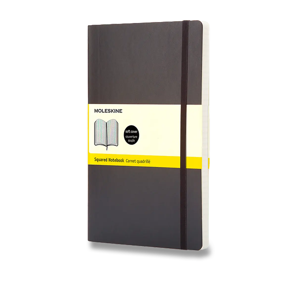 Moleskine - zápisník v měkkých deskách - 9 x 14 cm, čtverečkovaný, černý