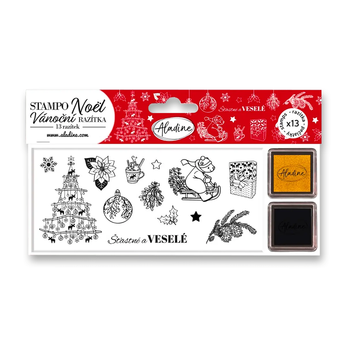 Aladine Stampo Noël - dekorativní razítka - Severské Vánoce, 12 ks