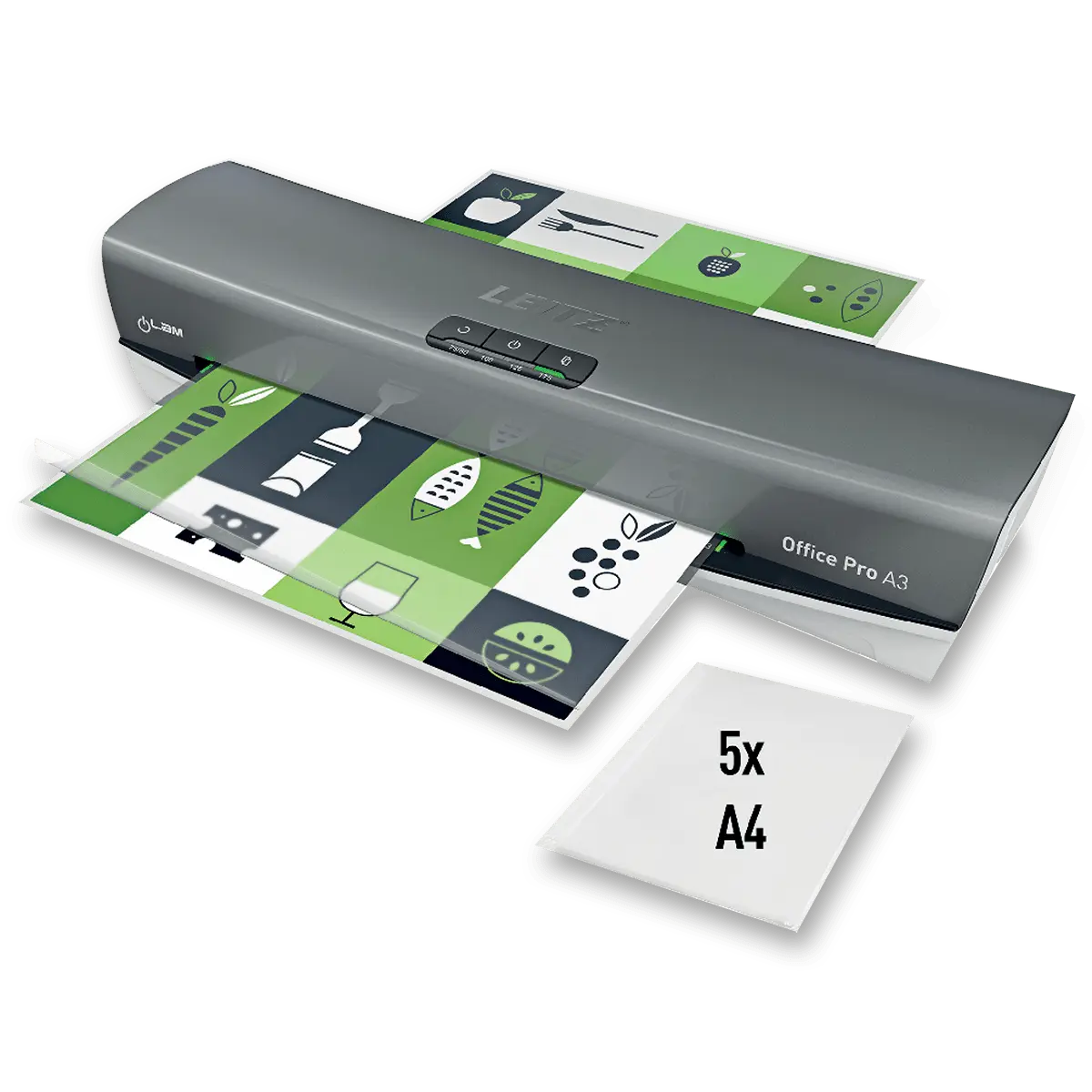 Leitz iLam Office PRO - kompaktní laminátor - A3, šedý