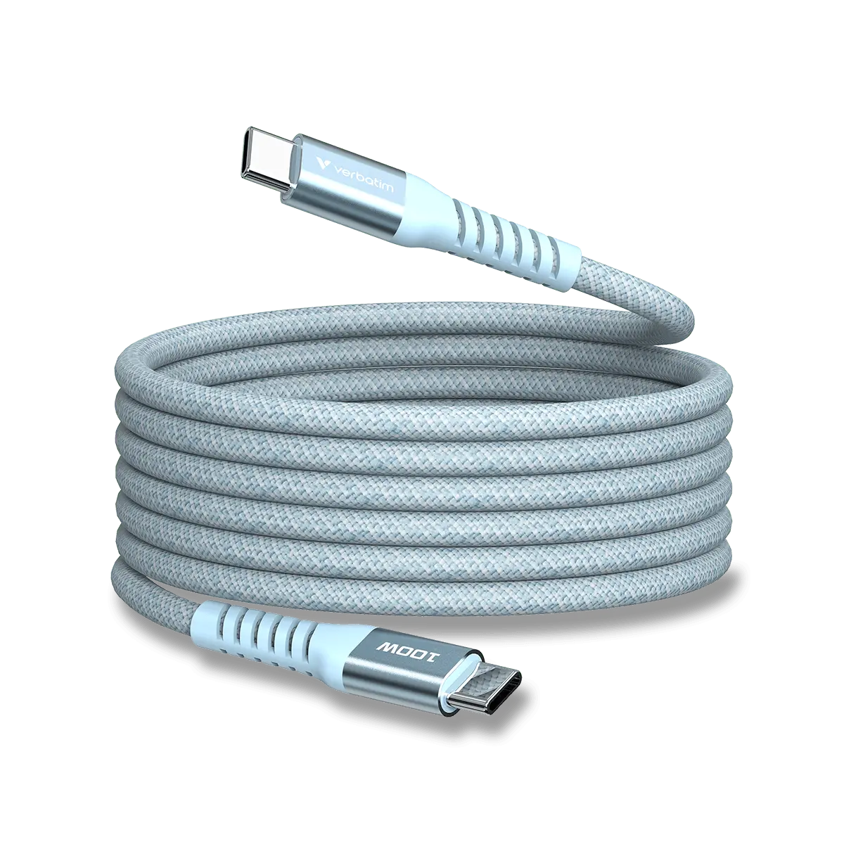 Verbatim - magnetický USB kabel - USB-C / USB-C, 100 W, 1,2 m, modrý