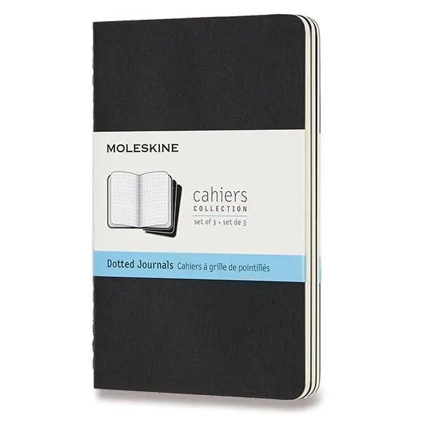 Sešity Moleskine Cahier S, tečkovaný, 3 ks, černý