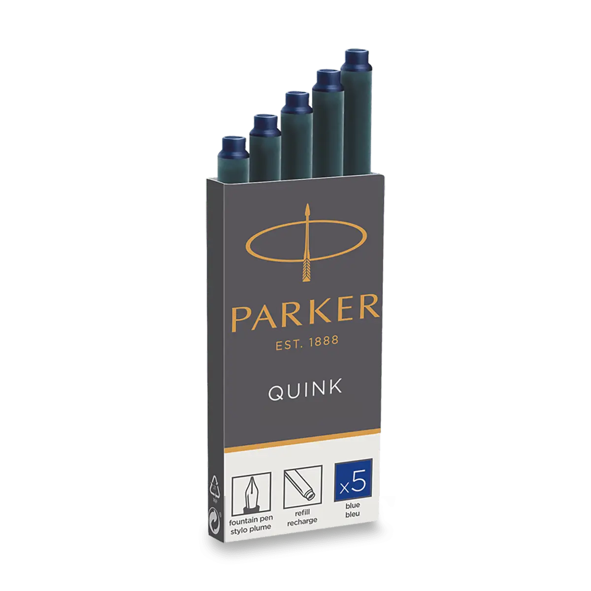 Parker - inkoustové bombičky - modré, 5 ks