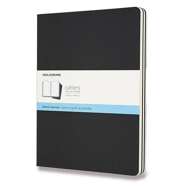 Sešity Moleskine Cahier XL, tečkovaný, 3 ks, černý