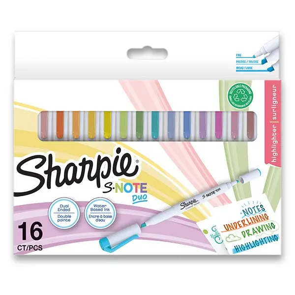 Sharpie S-Note Duo - popisovač - 16 barev, souprava