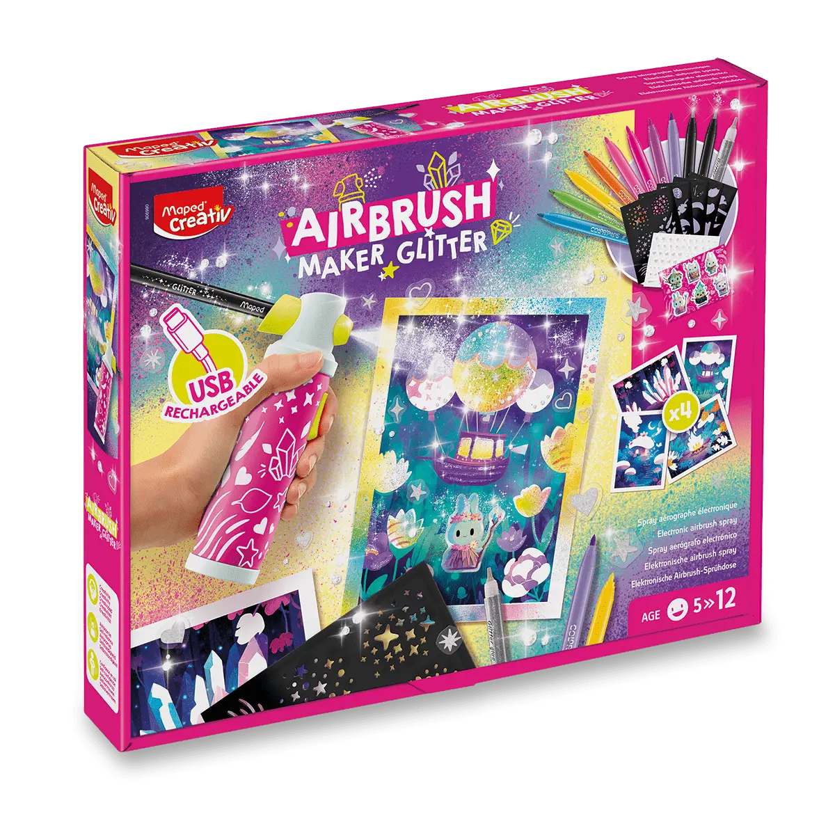 Maped Creativ Airbrush Maker - kreativní sada - glitter