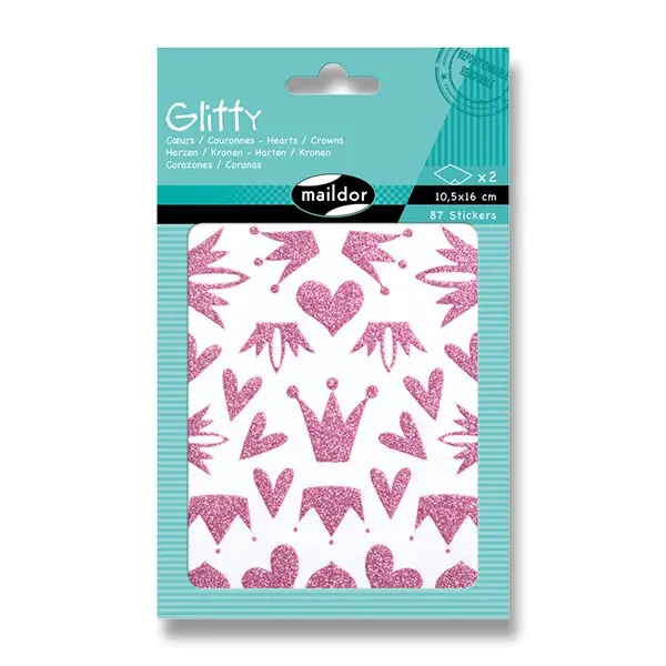 Maildor Glitty - samolepky - Srdce a korunka