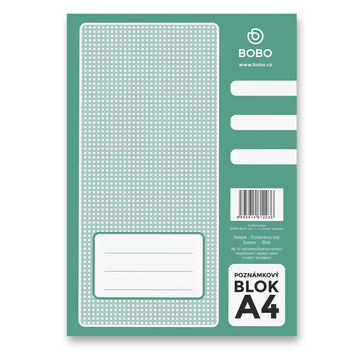 Bobo blok - lepený blok - A4, 50 l., čtverečkovaný