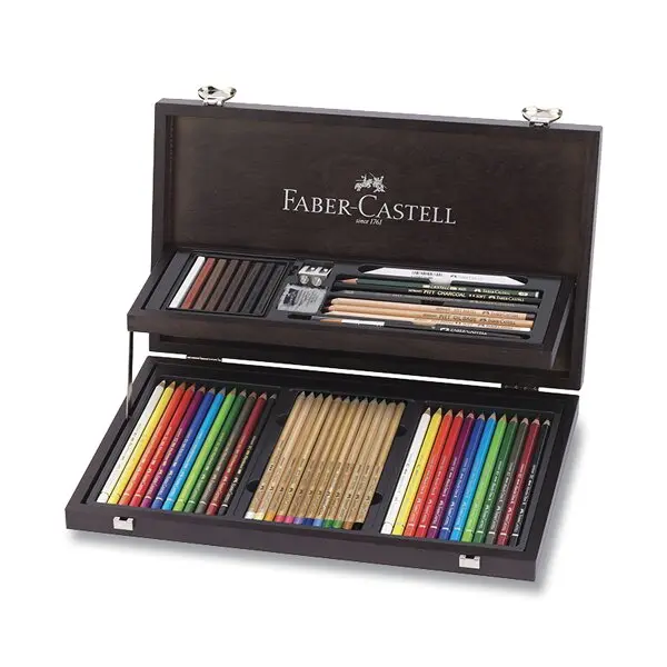 Faber-Castell Compendium - sada pro kresbu - 54 ks, dřevěná kazeta