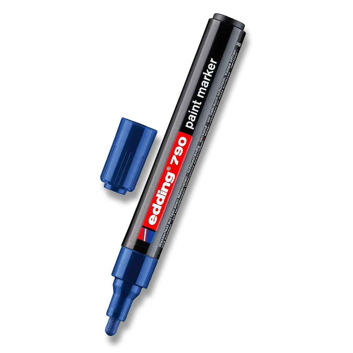 Popisovač Edding 790 lakový modrý válcový hrot 2-3mm