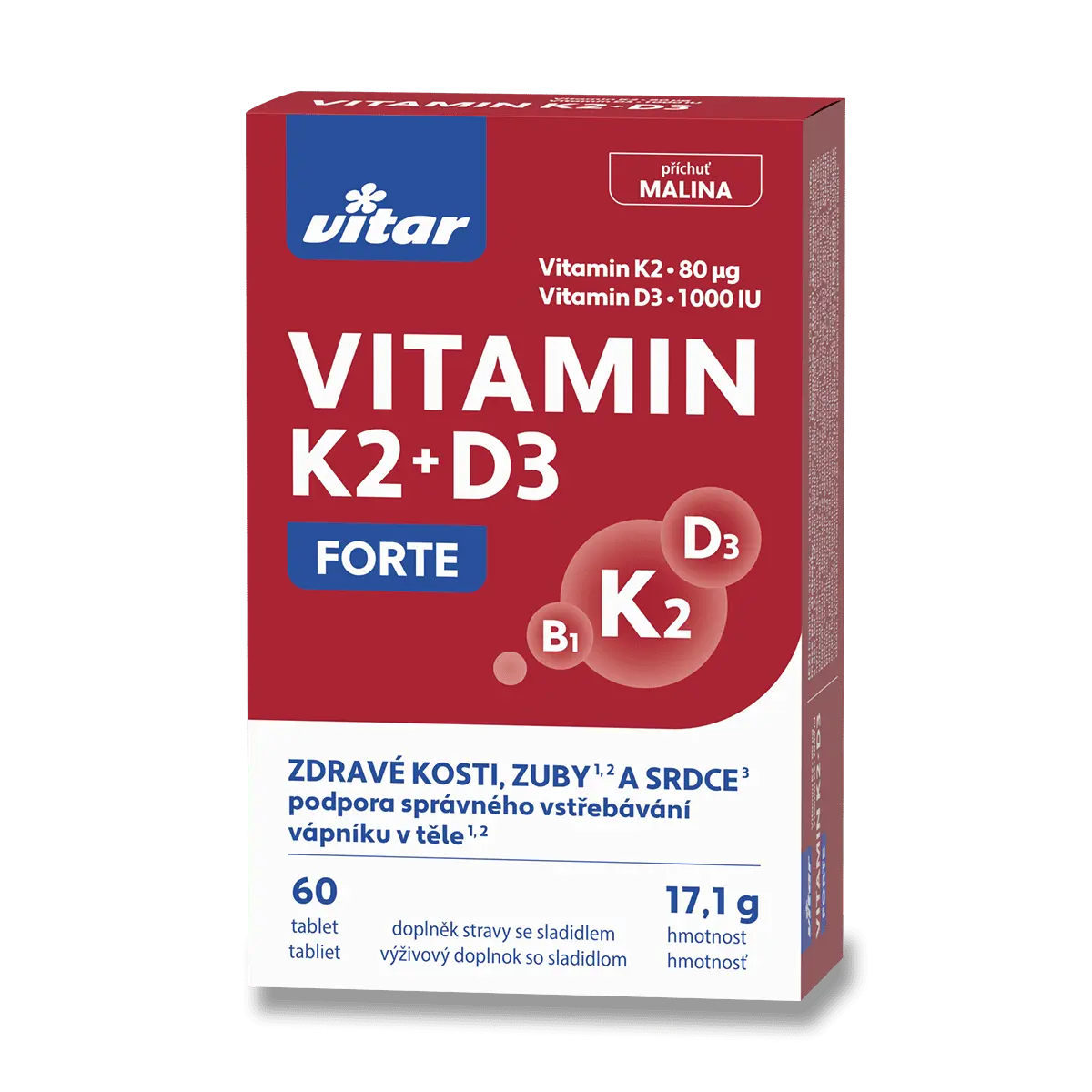 Vitar vitamín K2+ D3 forte - 60 tablet