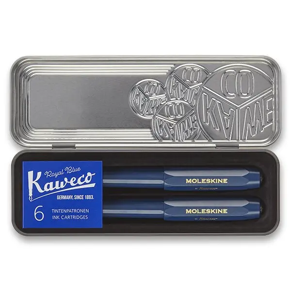 Moleskine Kaweco sada kuličkové pero a plnicí pero, modrá