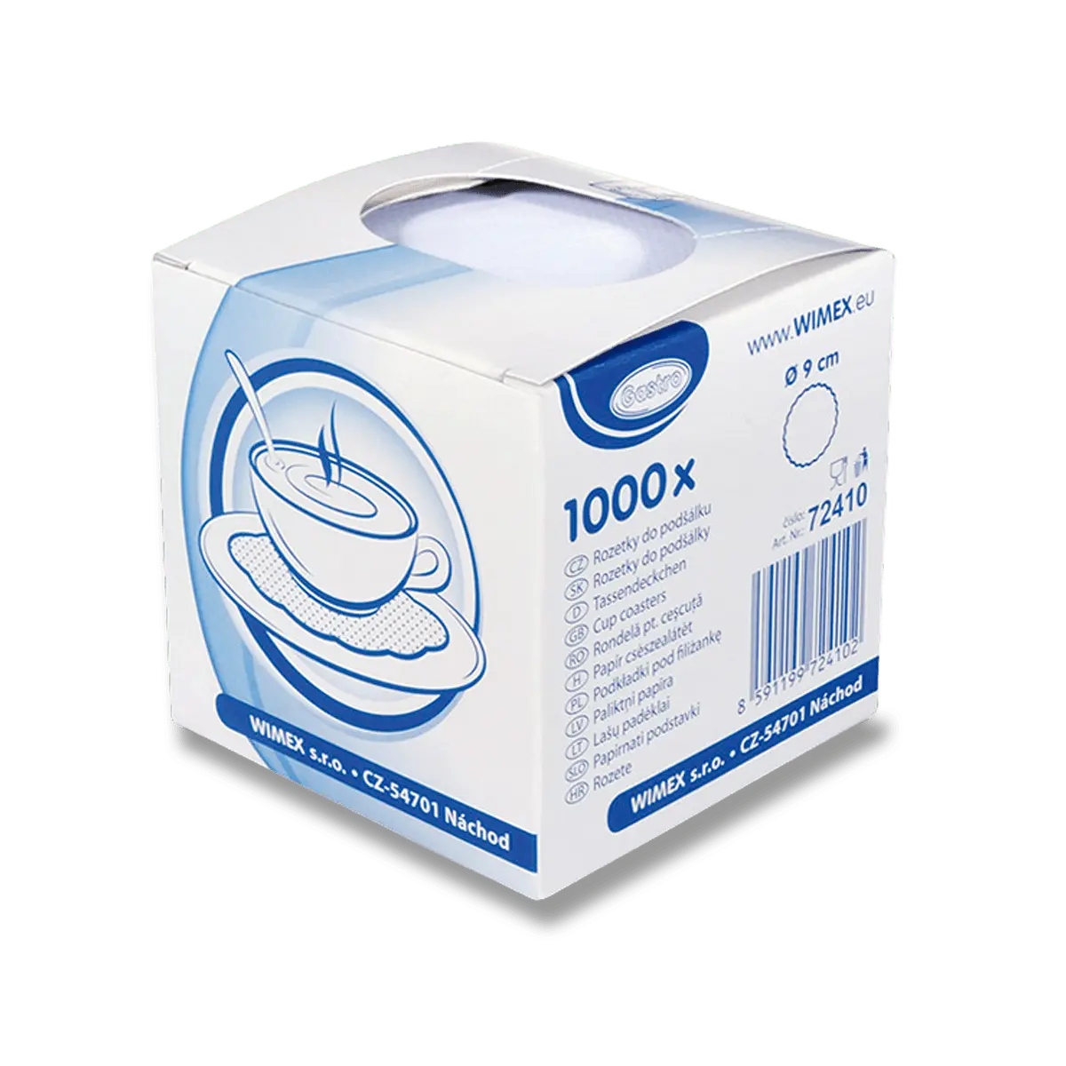 Papírové rozetky pod šálek - průměr 9 cm, 1000 ks