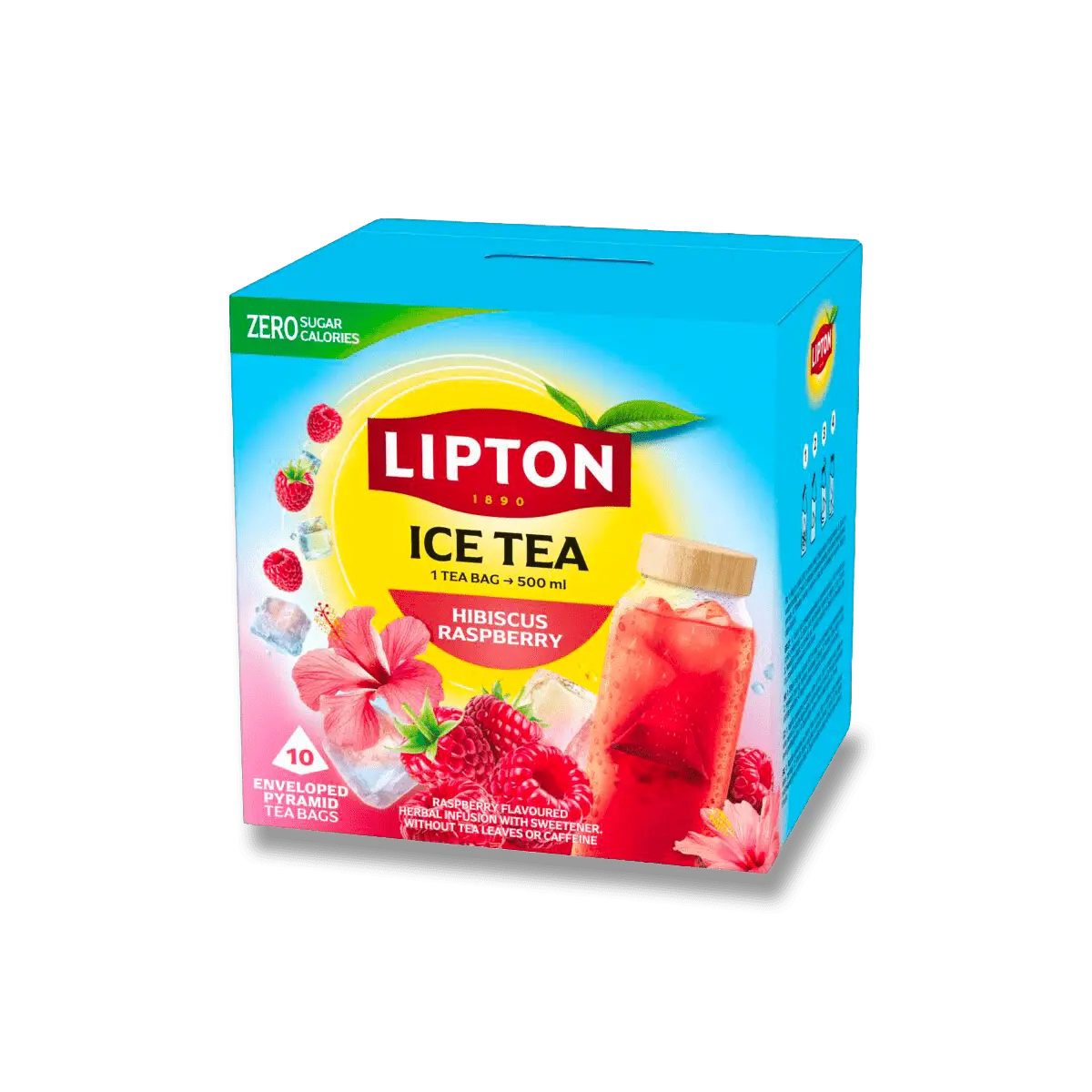 Lipton Ice Tea - ledový bylinný čaj - malina, 10 sáčků