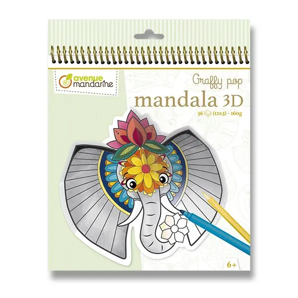 Avenue Mandarine Graffy Pop Mandala 3D - omalovánky -