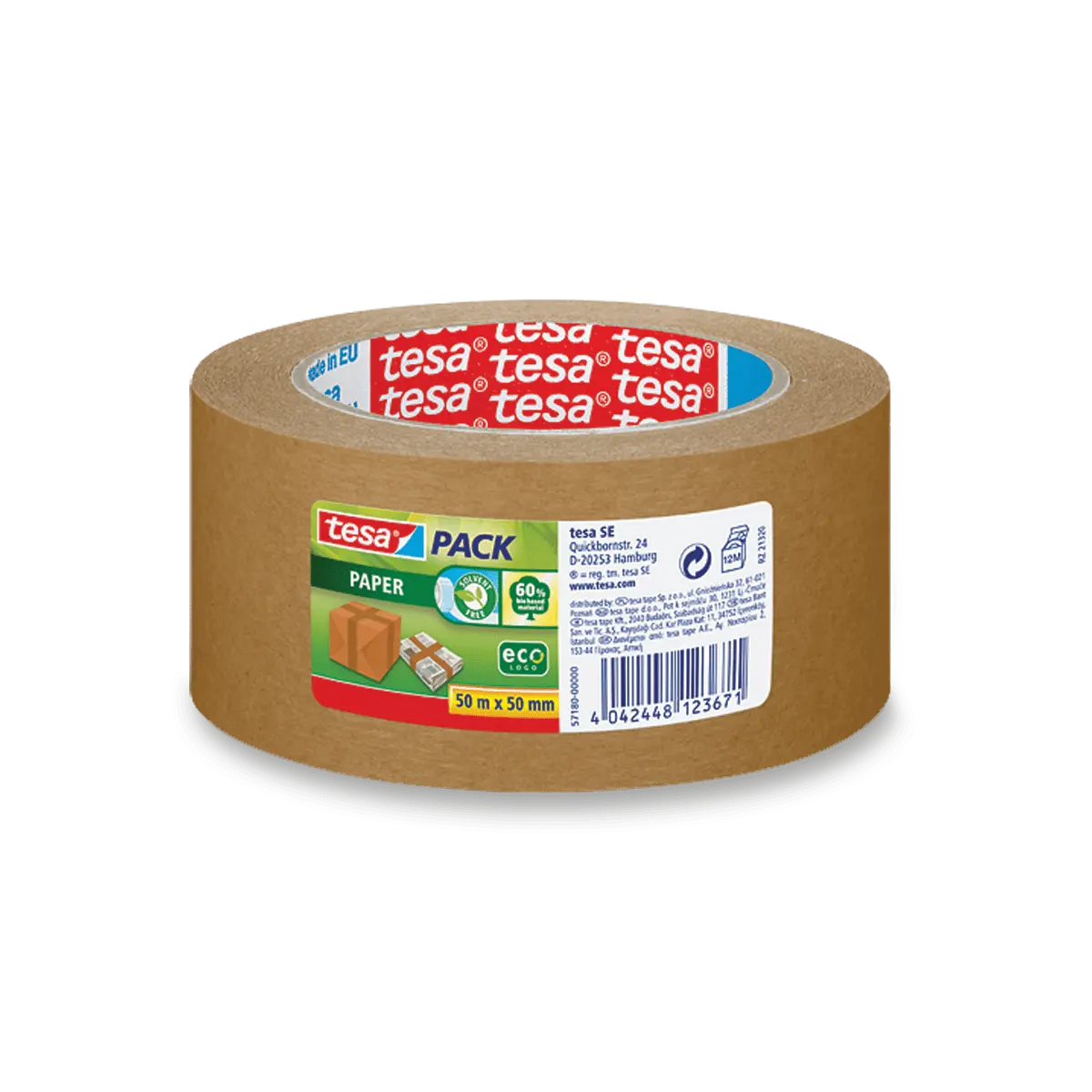 Tesa EcoLogo - ekologicky šetrná samolepicí páska - 50 mm × 50 m, papírová