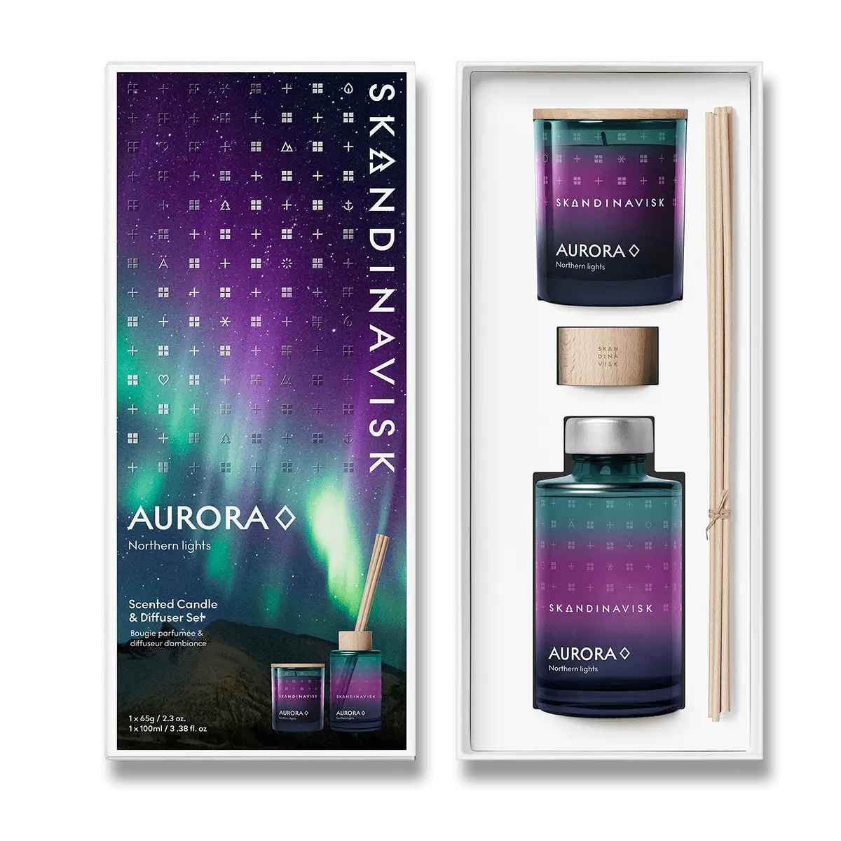 Skandinavisk AURORA - dárkový set difuzér a vonná svíčka