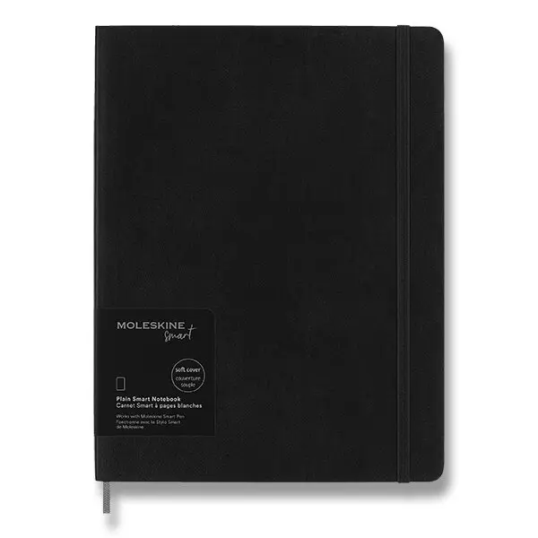 Zápisník Moleskine Smart Writing - měkké desky XL, čistý, černý