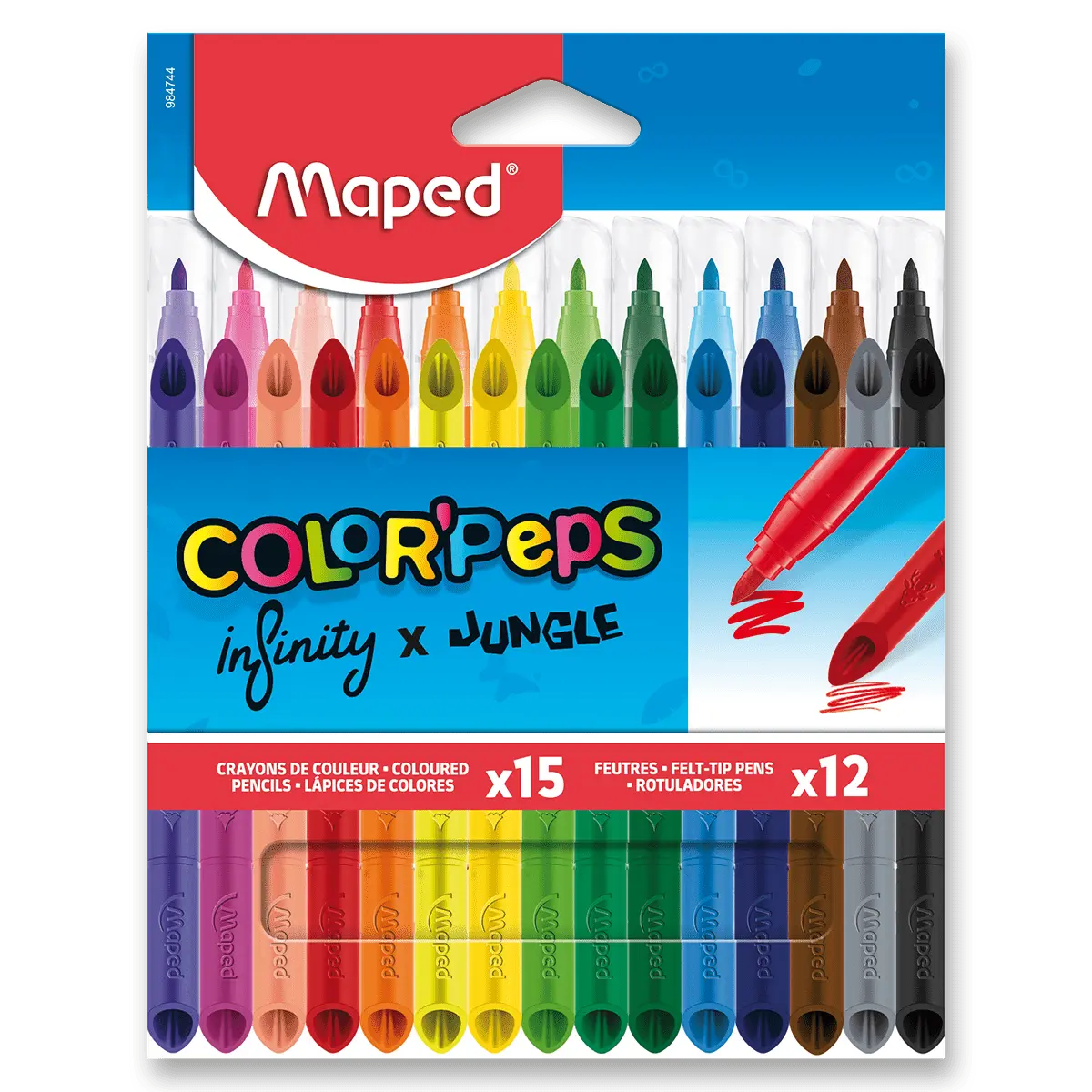 Maped Color'Peps Infinity - pastelky - 15 ks + 12 ks fixů Jungle