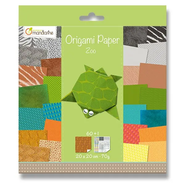 Avenue Mandarine Origami Zoo - sada papírů - 60 listů