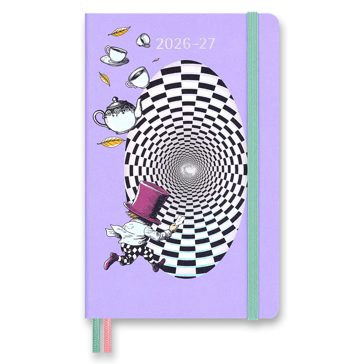 Moleskine 2026-27 - 18měsíční diář - tvrdé desky - L, týdenní, fialový, Alice in Wonderland