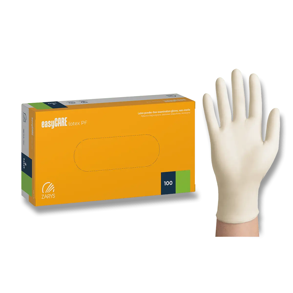 easyCARE latex PF - jednorázové latexové rukavice - velikost XL, 100 ks