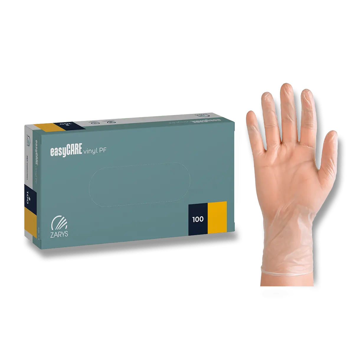 easyCARE vinyl PF - jednorázové vinylové rukavice - velikost