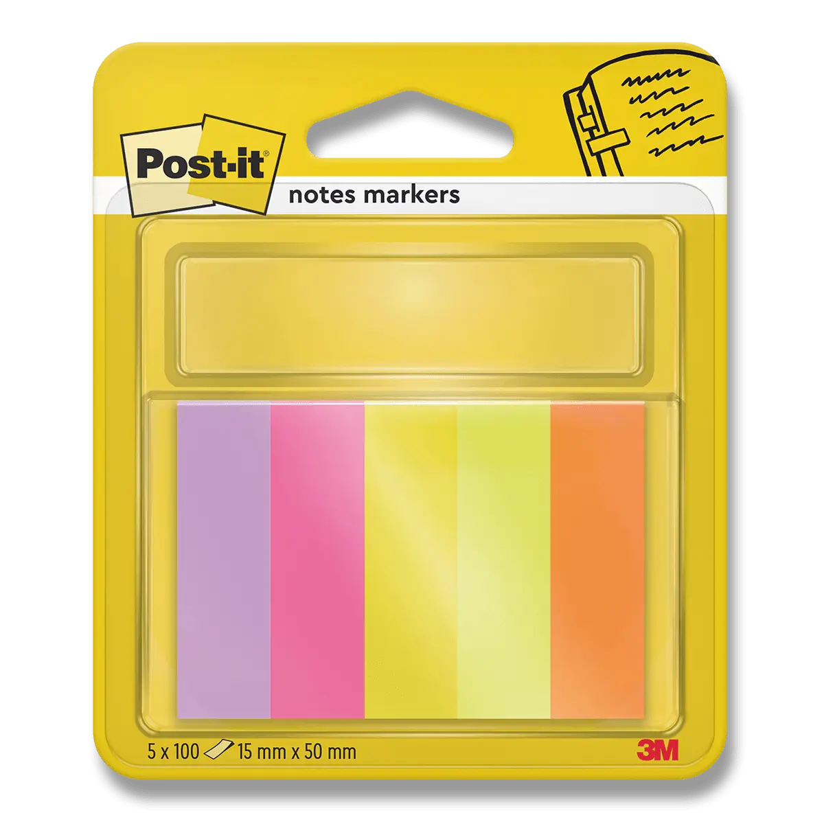 Záložky Post-it papírové, 15x50 mm