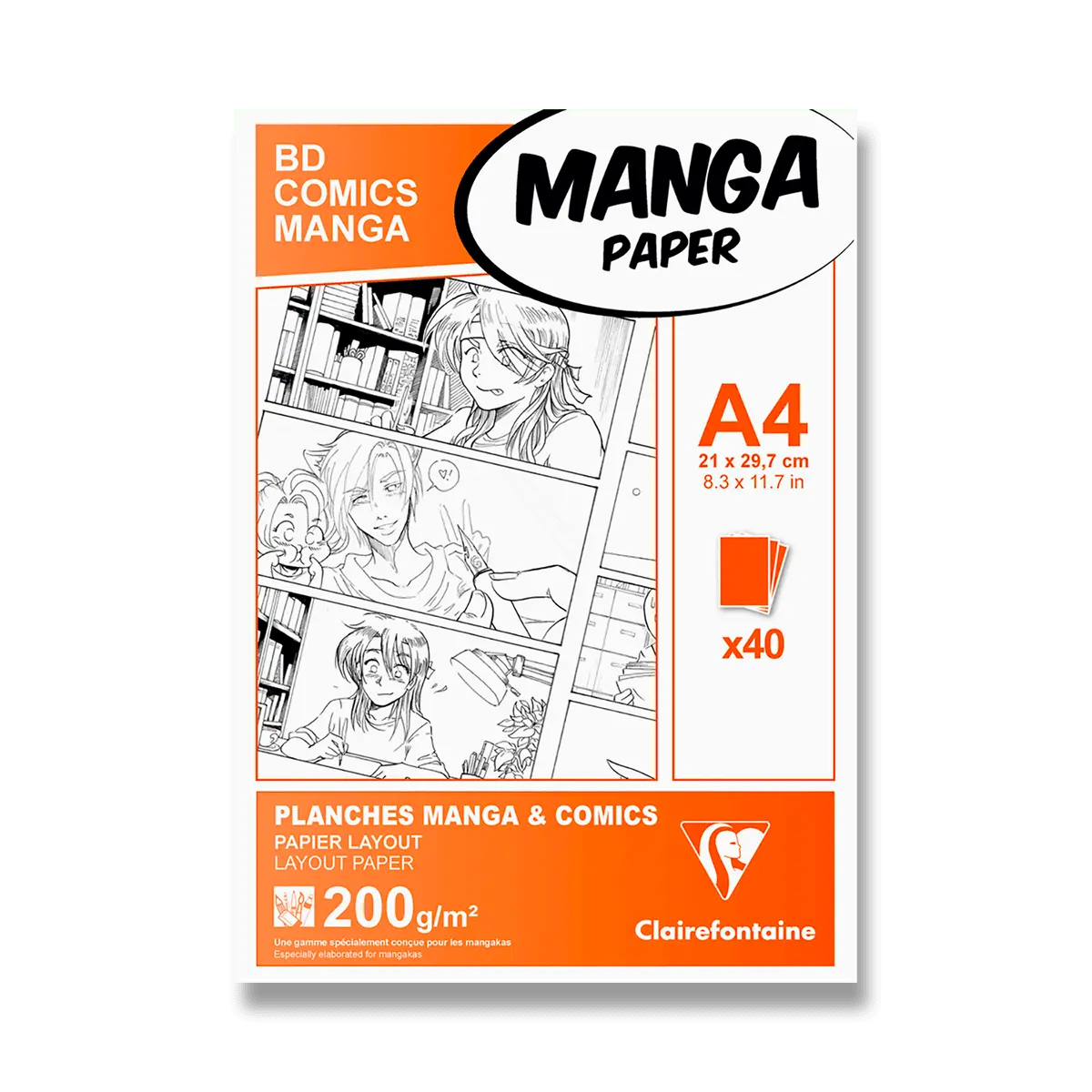 Clairefontaine Manga BD Comic pack - blok - A4, 40 listů, 200 g
