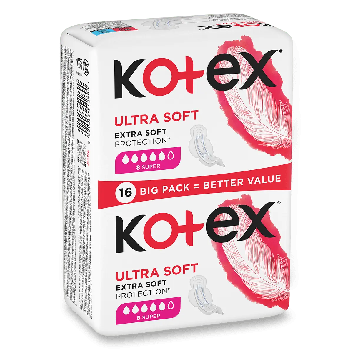 Kotex Ultra Soft Super - dámské vložky - 16 ks