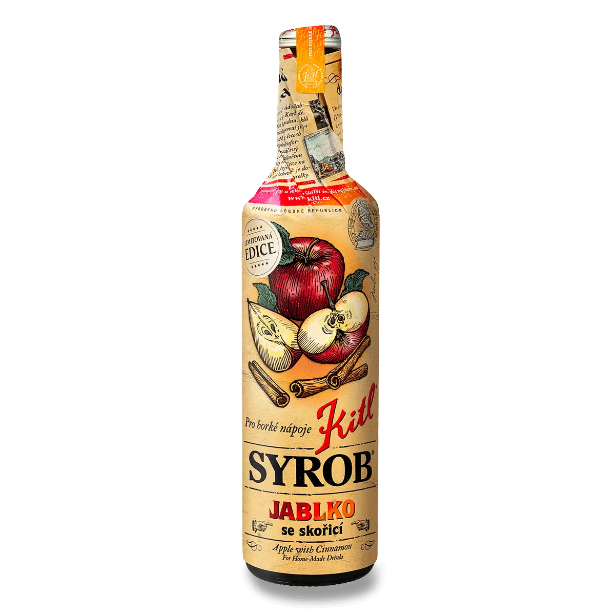Kitl Horký Syrob - sirup - jablko se skořicí, 500 ml