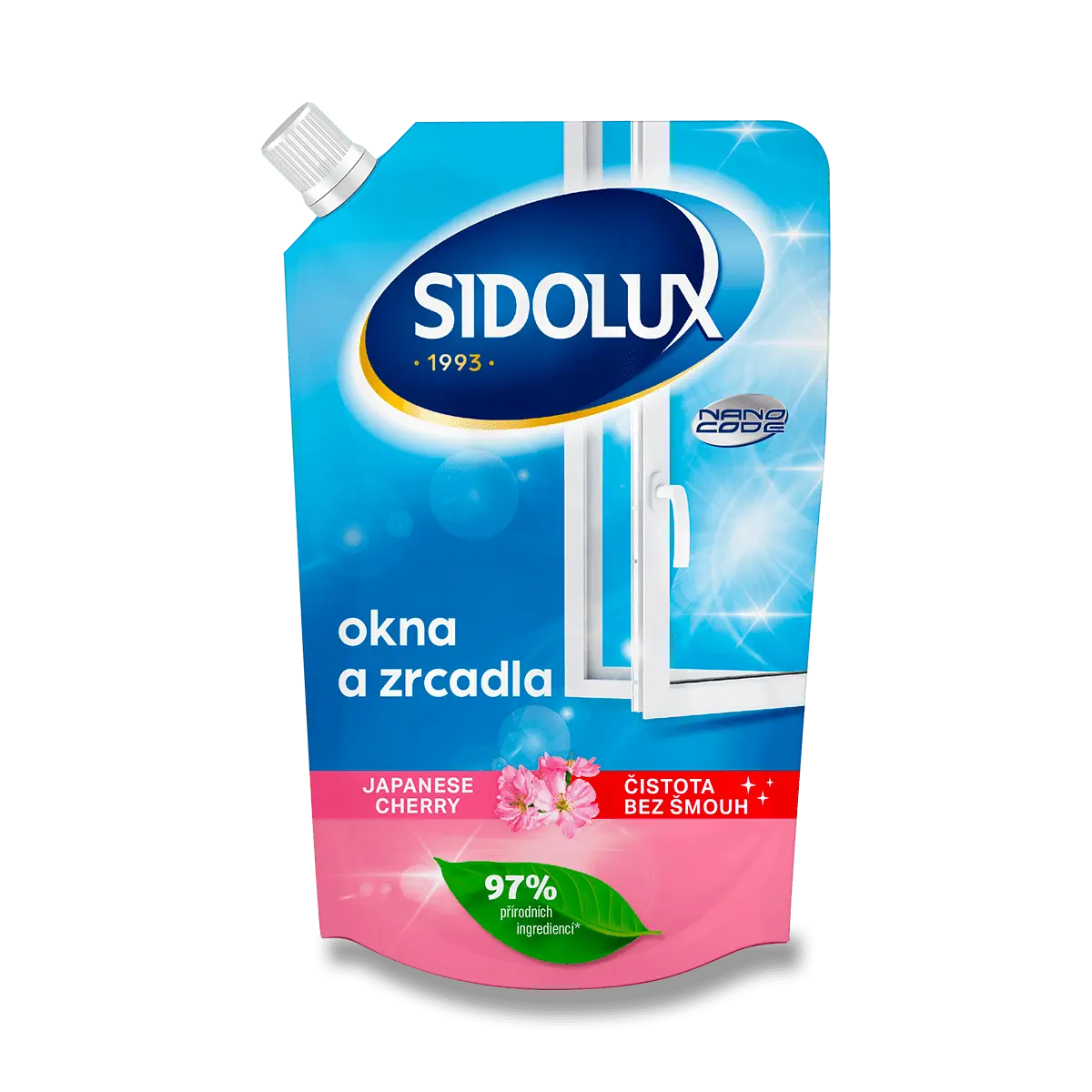 Sidolux - čistič oken - Japanese Cherry - 0,5 l doypack