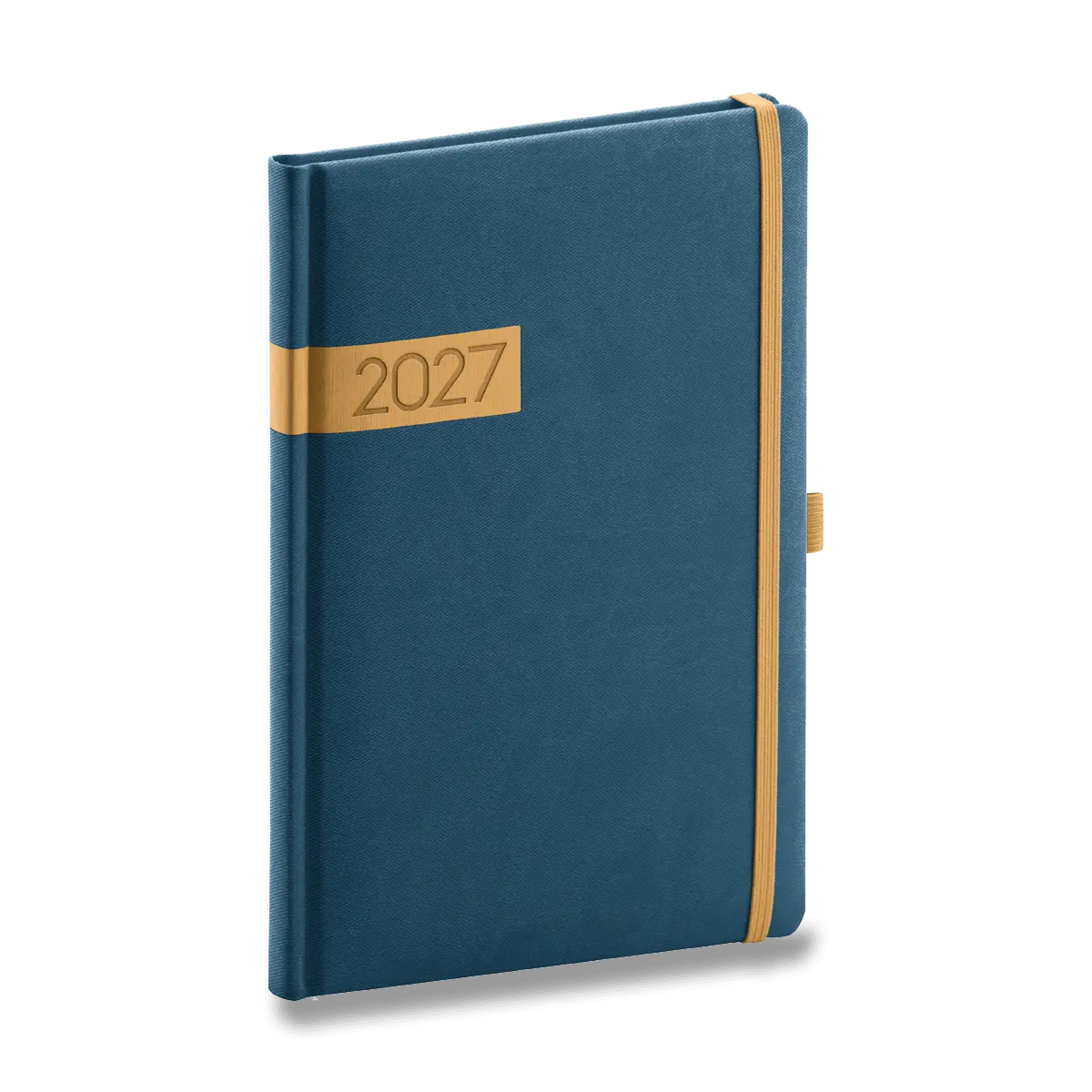 NOTIQUE Diář 2027: Twill - modrozlatý, týdenní, 15 x 21 cm