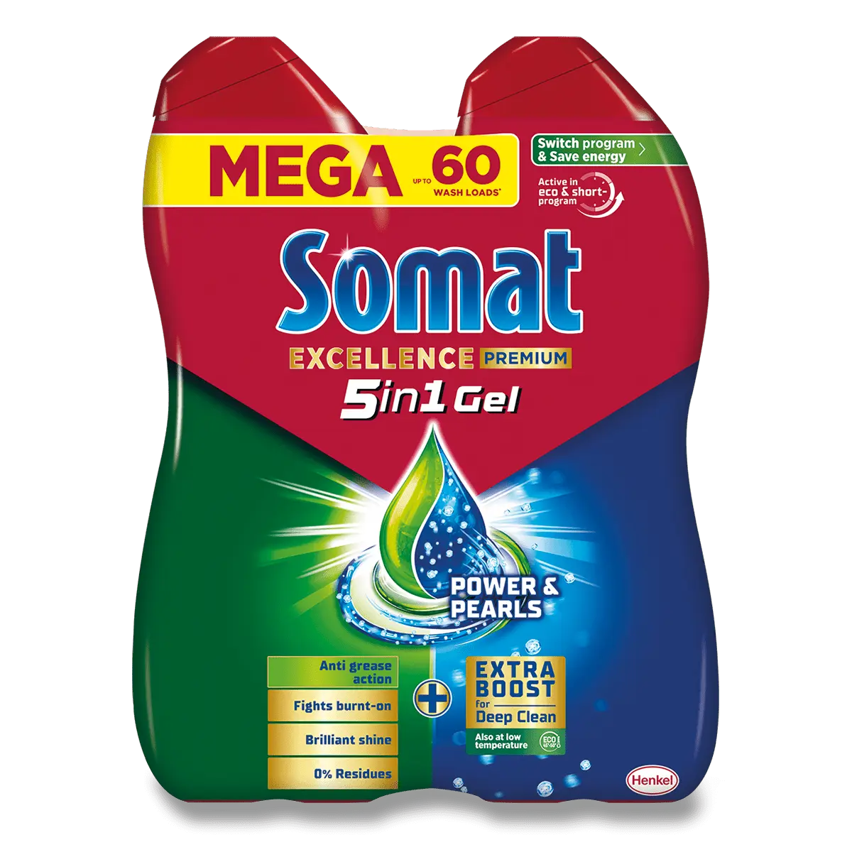 Somat Excellence Duo gel Grease Cutting - gel do myčky nádobí - 60 dávek