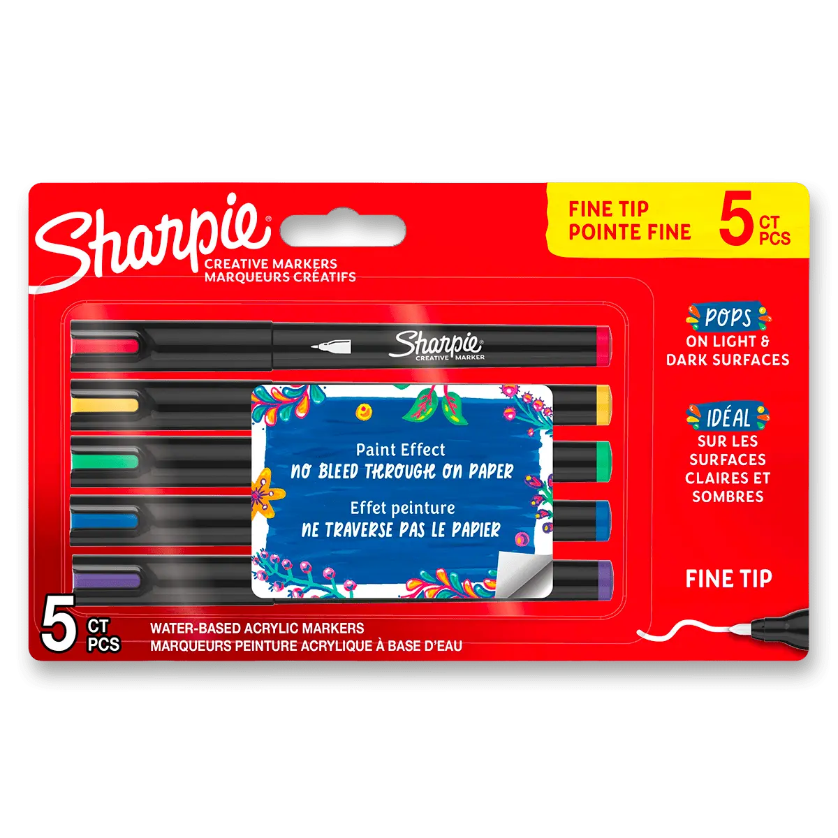 Sharpie Acrylic Marker Bullet Fine - akrylový popisovač - sada 5 barev