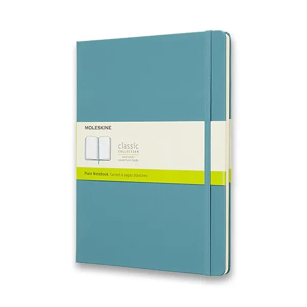 Zápisník Moleskine - tvrdé desky XL, čistý, tyrkysový