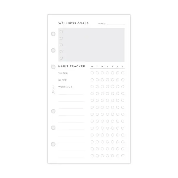 Wellness Plánování náplň osobních diářů Filofax