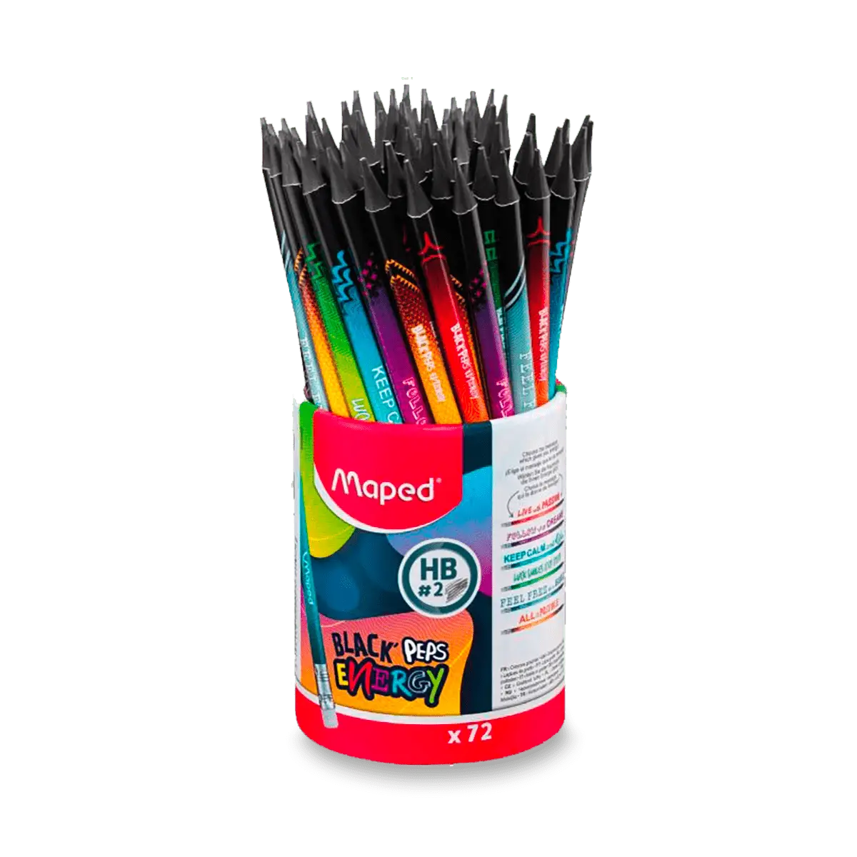 Maped Black'Peps Energy - grafitová tužka - stojánek 72 ks, tvrdost HB