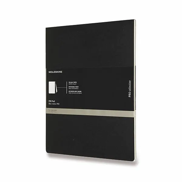 Poznámkový blok Moleskine Professional Letter, linkovaný, černý