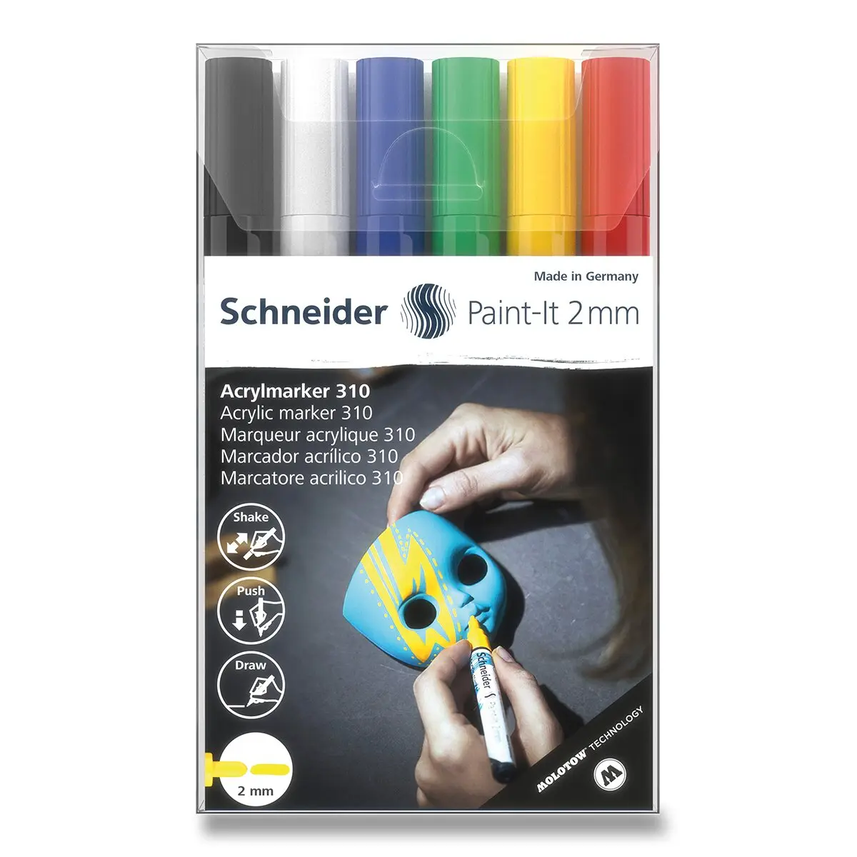 Schneider Paint-It 310 - akrylový popisovač - souprava V1, 6 barev