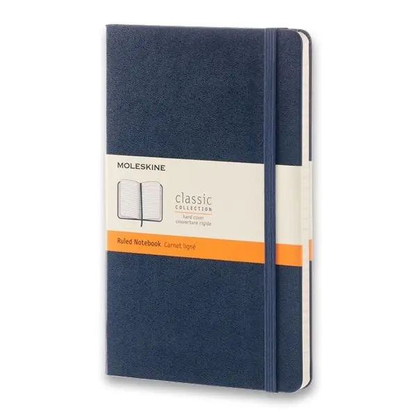 Moleskine - tmavomodrý zápisník (stredný, linajkovaný)