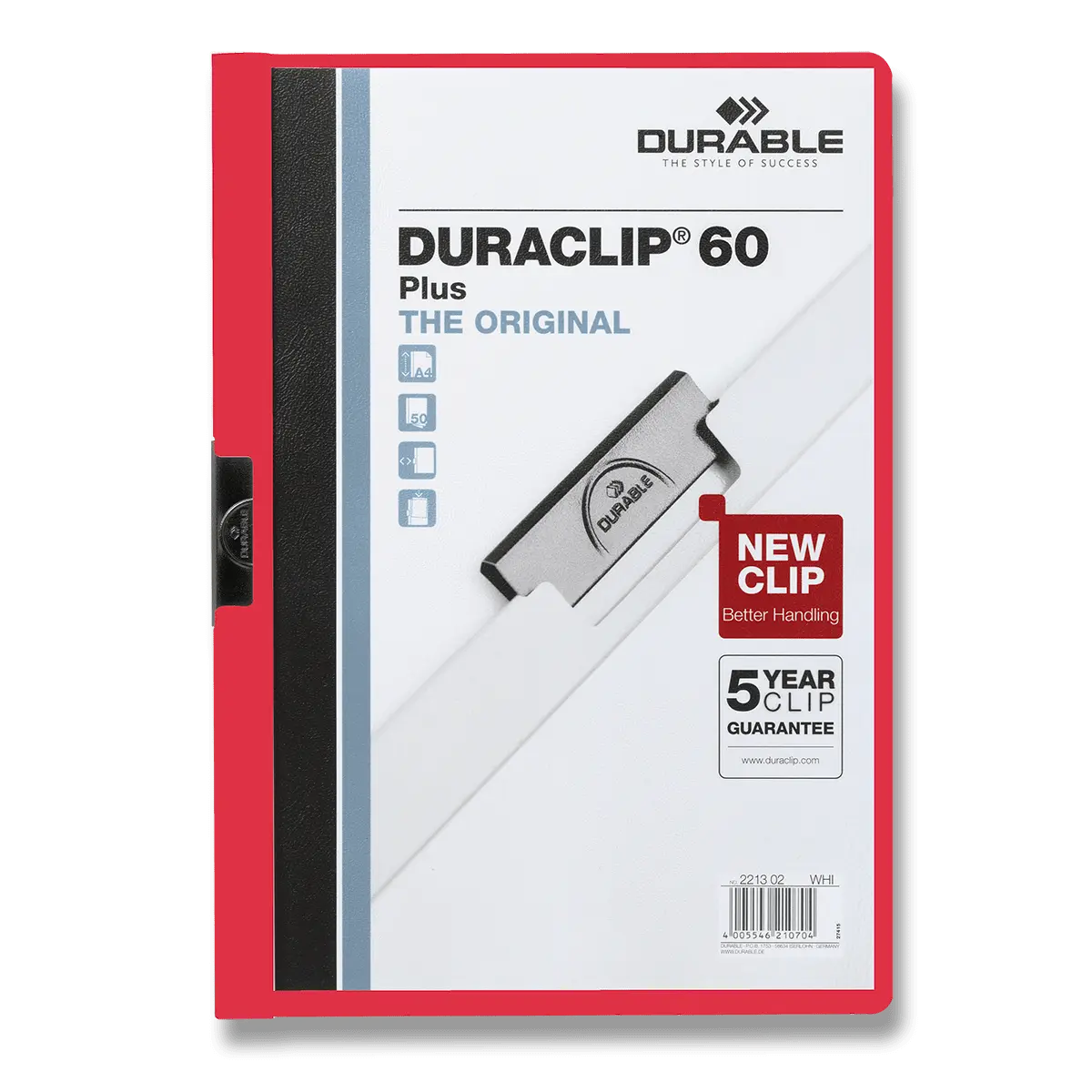 Durable Duraclip - plastový rychlovazač na 60 listů -