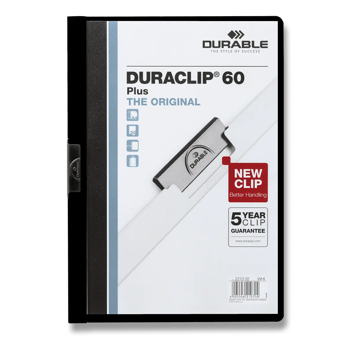 Durable Duraclip - plastový rychlovazač na 60 listů -
