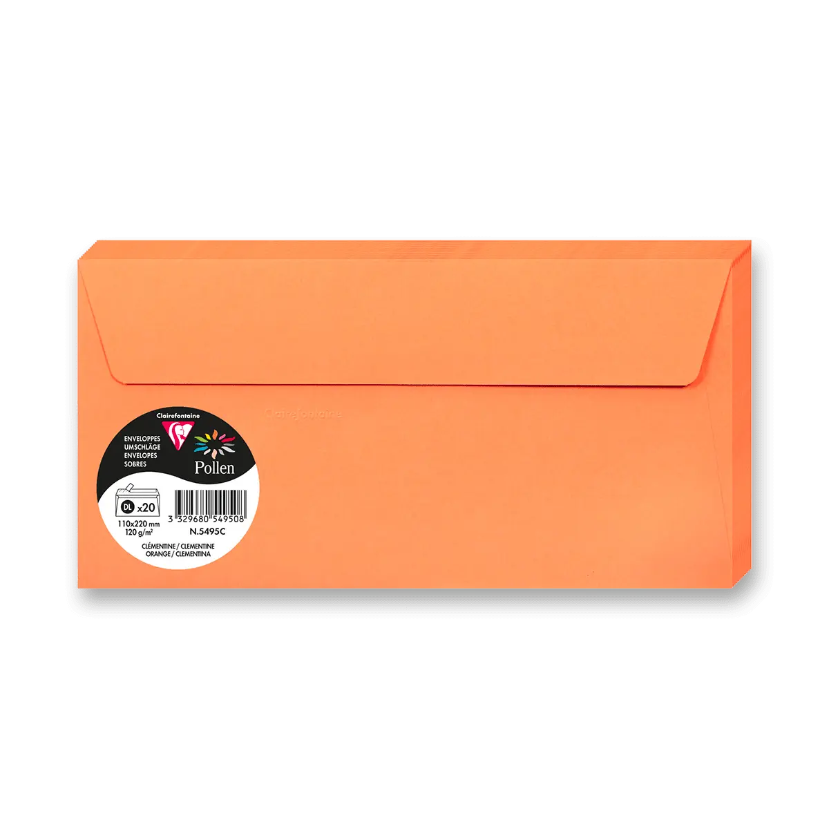 Clairefontaine - barevná obálka - 20 ks, oranžová