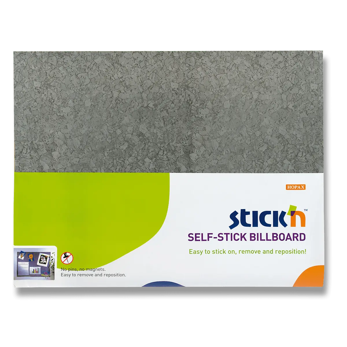 Hopax Stick'n - samolepicí nástěnka - 58 × 46 cm, šedá