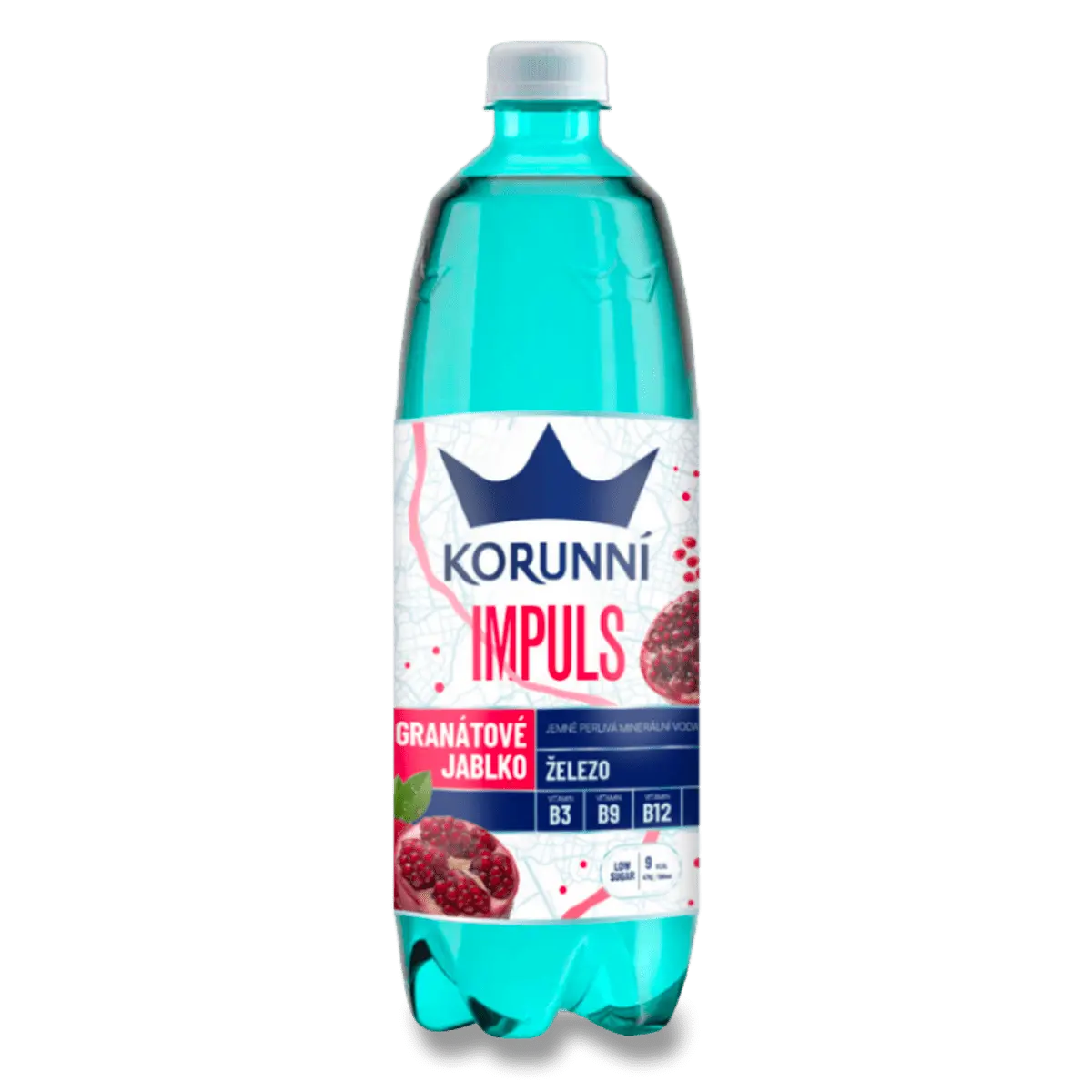 Minerální voda Korunní - Impuls, granátové jablko, pet, 6x 0,75 l