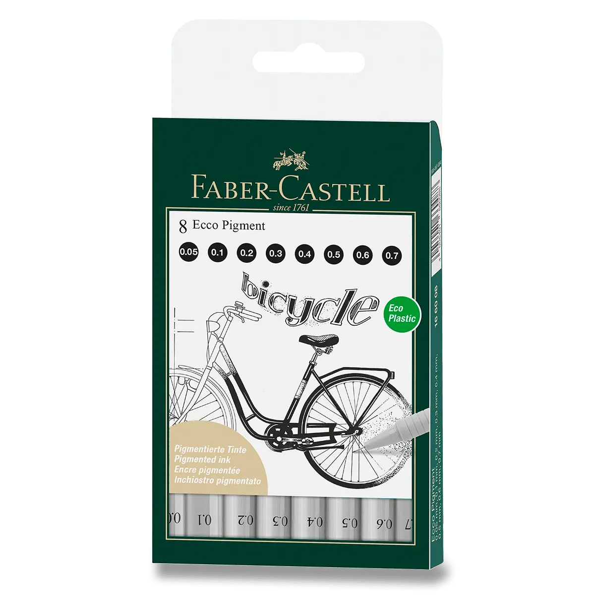 Faber-Castell Ecco Pigment - popisovač - sada 8 ks, černé