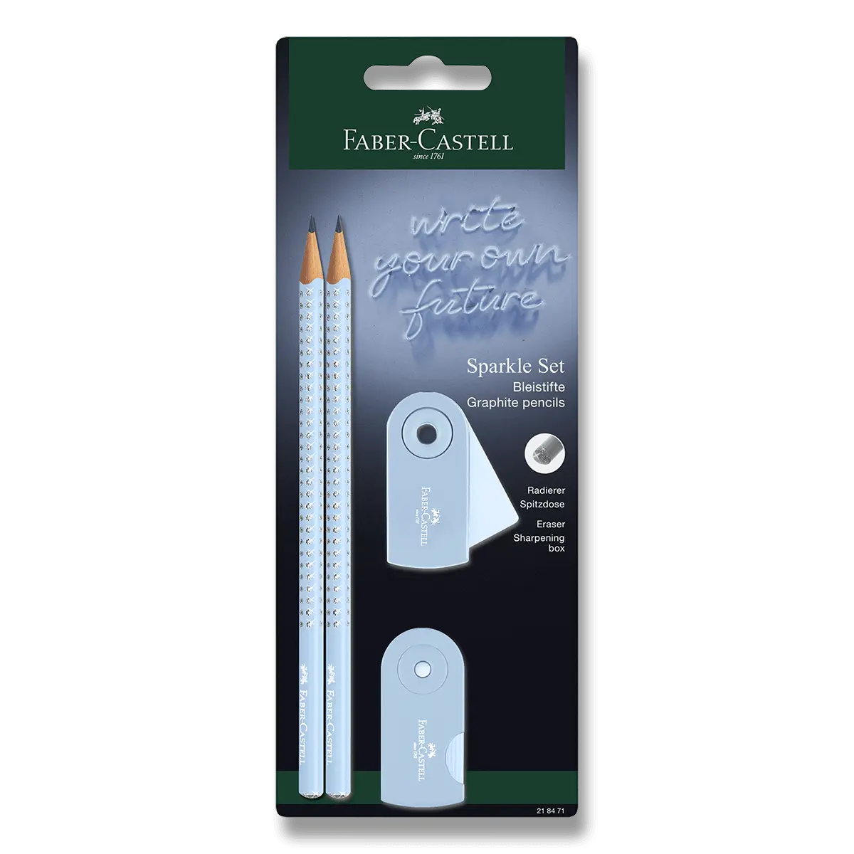 Set grafitových tužek Faber-Castell Sparkle - Sky Blue uni