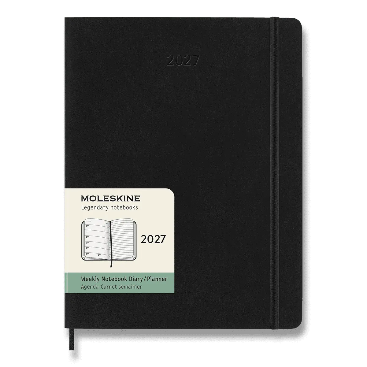 Moleskine 2027 - diář v měkkých deskách - velikost XL, týdenní, černý
